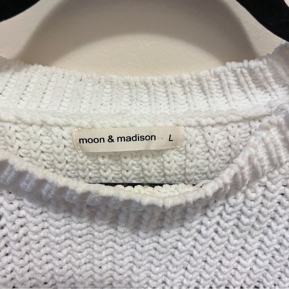 Striped Crop Sweater - White, Gray, and Tan - Picture 2 of 5